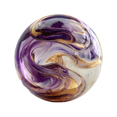 Abstract sphere, swirling purple and gold