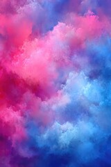 Dreamlike cloudscape, vibrant pink, purple, and blue hues blend