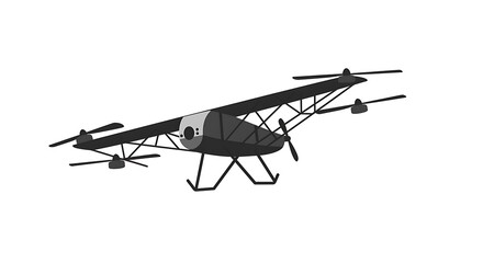 Innovative Aircraft Design A Unique Propeller-Driven Flying Machine Illustration