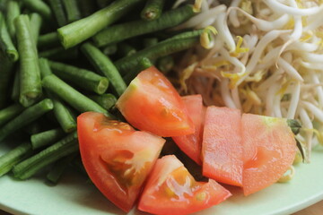 fresh vegetables on a plate