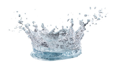 Dynamic splash of clear water, creating ripples and droplets in mid-air.