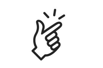 Obraz premium Snap Hand Gesture Icon, Finger Snapping, Click Flick Symbol, Simple Outline Vector, Easy Gesture, Success Concept, Interactive Action, Minimalist Design, Notification Alert, User Interface Element