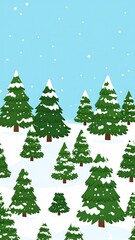 Snowy winter forest scene