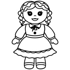 Fototapeta premium little girl with a doll