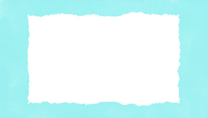Isolated on white background, aesthetic torn paper edge frames a charming blue kids border, combining simplicity and playful design. This clean, minimalistic layout highlights delicate textures and vi