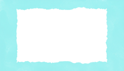 Isolated on white background, aesthetic torn paper edge frames a charming blue kids border, combining simplicity and playful design. This clean, minimalistic layout highlights delicate textures and vi