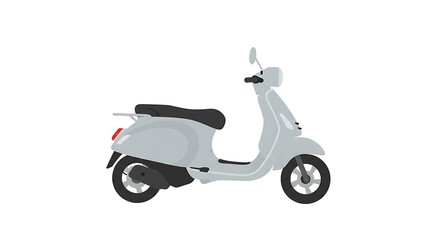 Fototapeta premium Illustration of a Stylish and Modern Silver Motor Scooter on a White Background