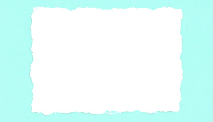 Obraz premium Isolated on white background, aesthetic torn paper edge frames a charming blue kids border, combining simplicity and playful design. This clean, minimalistic layout highlights delicate textures and vi