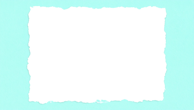 Isolated on white background, aesthetic torn paper edge frames a charming blue kids border, combining simplicity and playful design. This clean, minimalistic layout highlights delicate textures and vi