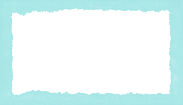 Isolated on white background, aesthetic torn paper edge frames a charming blue kids border, combining simplicity and playful design. This clean, minimalistic layout highlights delicate textures and vi