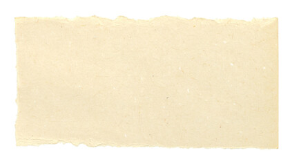 Antique, vintage, aged, torn paper texture isolated on a clean white background, featuring distressed, irregular, rough edges and natural yellowed tones &mdash; ideal for digital design, scrapbooking, colla