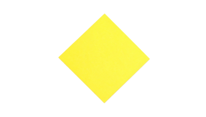 Yellow paper sticker isolated on a clean white background, showcasing its bright color and simple shape, perfect for labeling, decorating, highlighting, or crafting in various creative and practical a