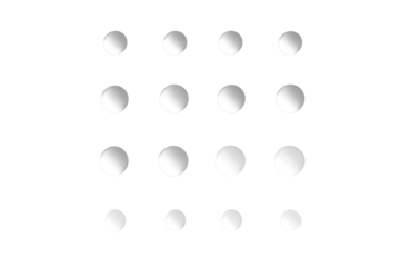 Abstract white spheres isolated on transparent background
