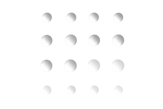 Abstract white spheres isolated on transparent background
