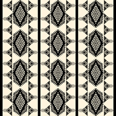 traditional Seamless pattern black and white tribal , Aztec geometric print , Native ethnic earth tone background Idea for borders, tiles and delicate textiles, illustration design printing 300 dpi