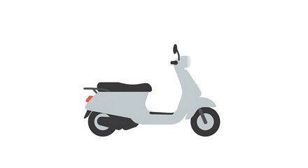 Fototapeta premium Modern Minimalist Scooter Illustration for Urban Mobility and Personal Travel; Stylish Two-Wheeled Vehicle for City Transportation and Efficient Commuting