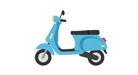 Blue Scooter Illustration Modern City Transportation