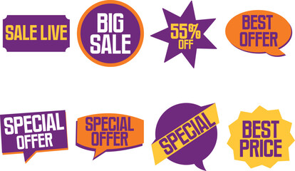 Obraz premium Sale Labels Discount Badges Design Elements for Marketing