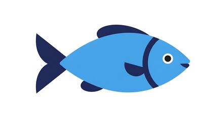 Fototapeta premium Cute Blue Fish Illustration Perfect for Kids' Projects and Designs
