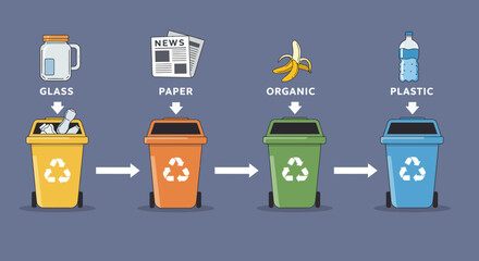 Colored Waste Sorting and Recycling Guide