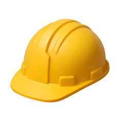 Fototapeta premium Protective Yellow Hardhat: A close-up view of a yellow construction helmet, symbolizing safety, protection, and the building industry.