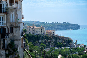 Coastal View of Tropea, Italy with Historic Buildings and Cliffs