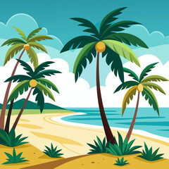 palm trees on a tropical beach