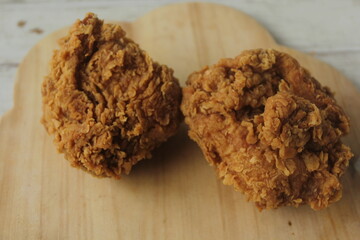 close up of fried chicken