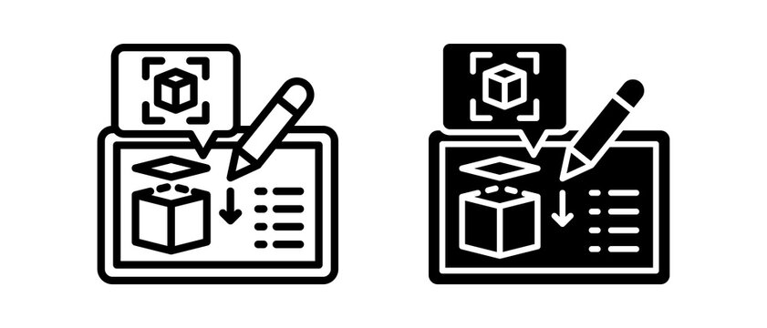 Product Design multiple icon set of two.line and glyph vector illustration