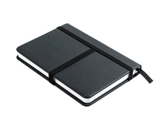 Closed Notebook with Elastic Band, isolated on a transparent background.