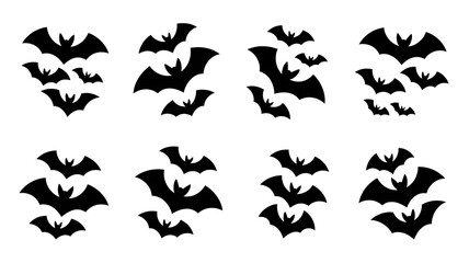 Fototapeta premium Bats in flight, a spooky Halloween design. 