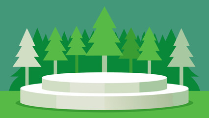 forest paper cut podium central placement