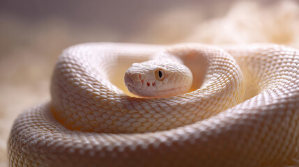 Fototapeta premium Albino Snake Coiled