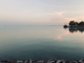 sunset on the lake
