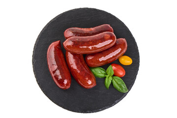 Grilled Sausages, isolated on white background