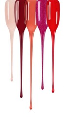 Colorful nail polish drips isolated on a white background
