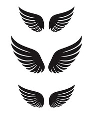 Obraz premium Three sets of stylized wings