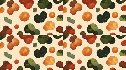 Abstract pattern of organic shapes in warm colors. 