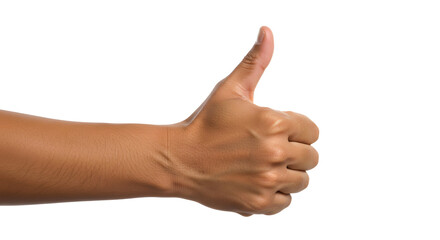 Optimistic hand displays a thumbsup gesture