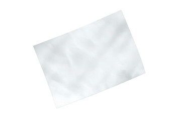 Blank white paper sheet isolated on transparent background, clean and empty for design elements