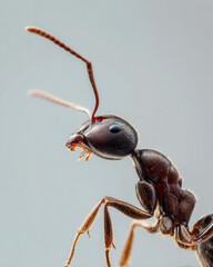 Fototapeta premium Ant in Profile View Studio Lighting