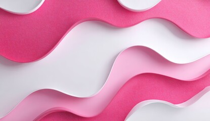 Obraz premium Abstract wavy layers of pink and white (1)