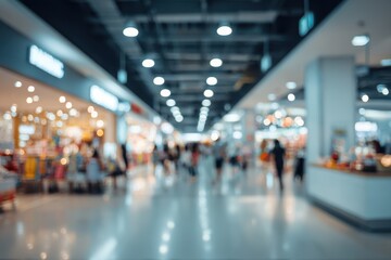 Blurred view of a bustling shopping mall interior (1)