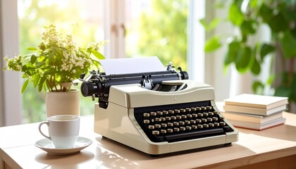 old typewriter with paper