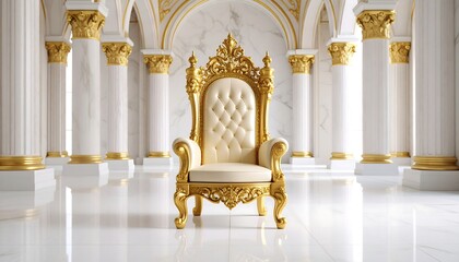 Ornate gold throne in a grand marble hall (1)