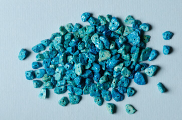 Blue Gemstone Beads on Light Background

