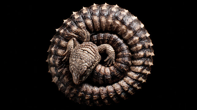 Armadillo Girdled Lizard Curled Up: Top-Down View
