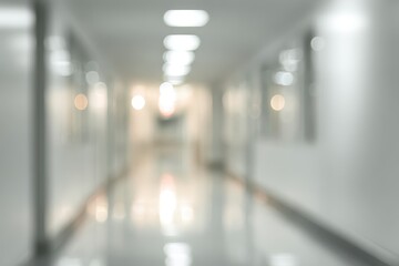 Blurred hallway, light, and reflections