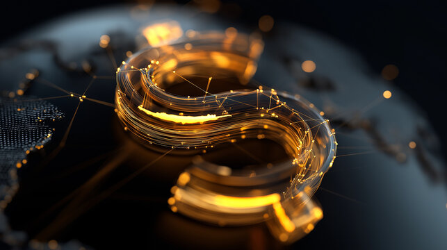 Goldenes Dollarzeichen als Symbol f&uuml;r Dollar als Weltw&auml;hrung auf dunklem Hintergrund