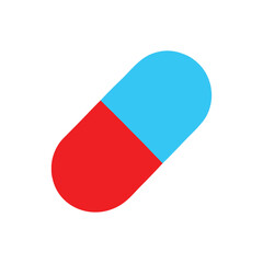 Illustration of a capsule pill, representing medicine, medication, and pharmaceutical treatment for health
